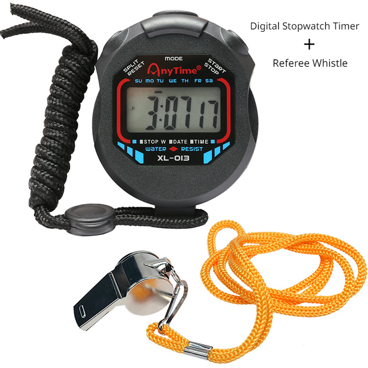 Professionele Handheld Digitale Stopwatch-Timer Scheidsrechter Fluit Sporttraining Timer Chronograaf Stopwatch 0.01S Precisie-Timer: YELLOW