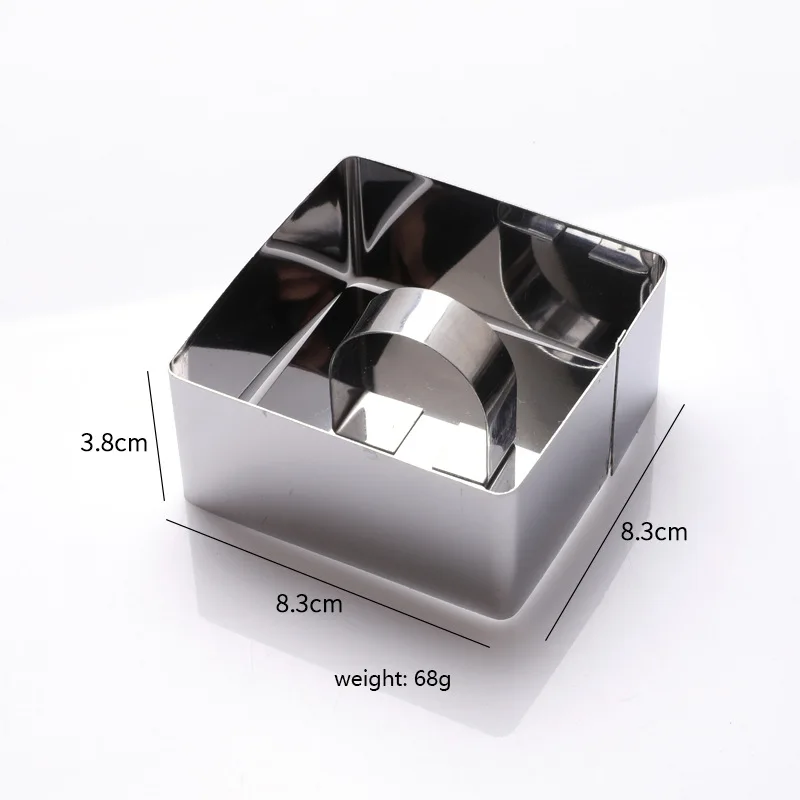 1pcs DIY Tart Rings 8*4cm Dessert Cake Mold Slicer Cutter Stainless Steel Circular with Pusher Kitchecn Pastry Baking Tools: Chocolate