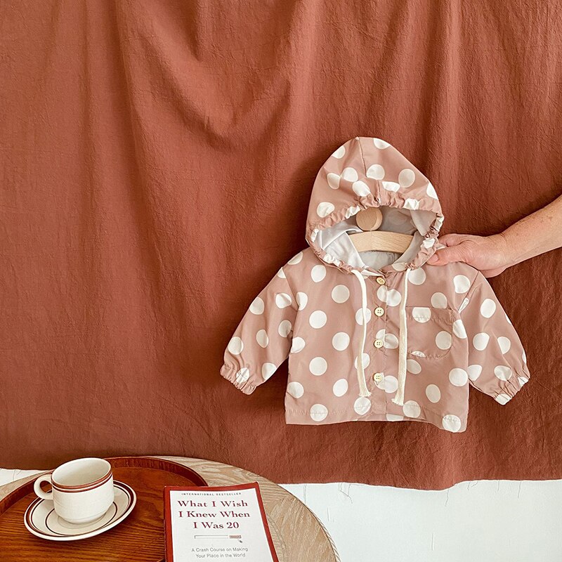 Engepapa 2022 Lente Herfst Baby Liefde Dot Afdrukken Jas Zon Proof Vest Lange Mouwen Dunne Hoodie Baby Jongen Meisje Jas kleding