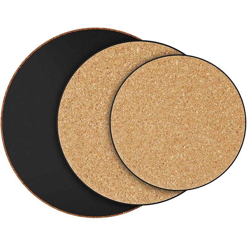 3Pcs Cork Plant Mat Plastic Plant Mat Round Plate Pad for Garden,Courtyard,Pot Mat,Indoor Outdoor and DIY Craft Project: Default Title