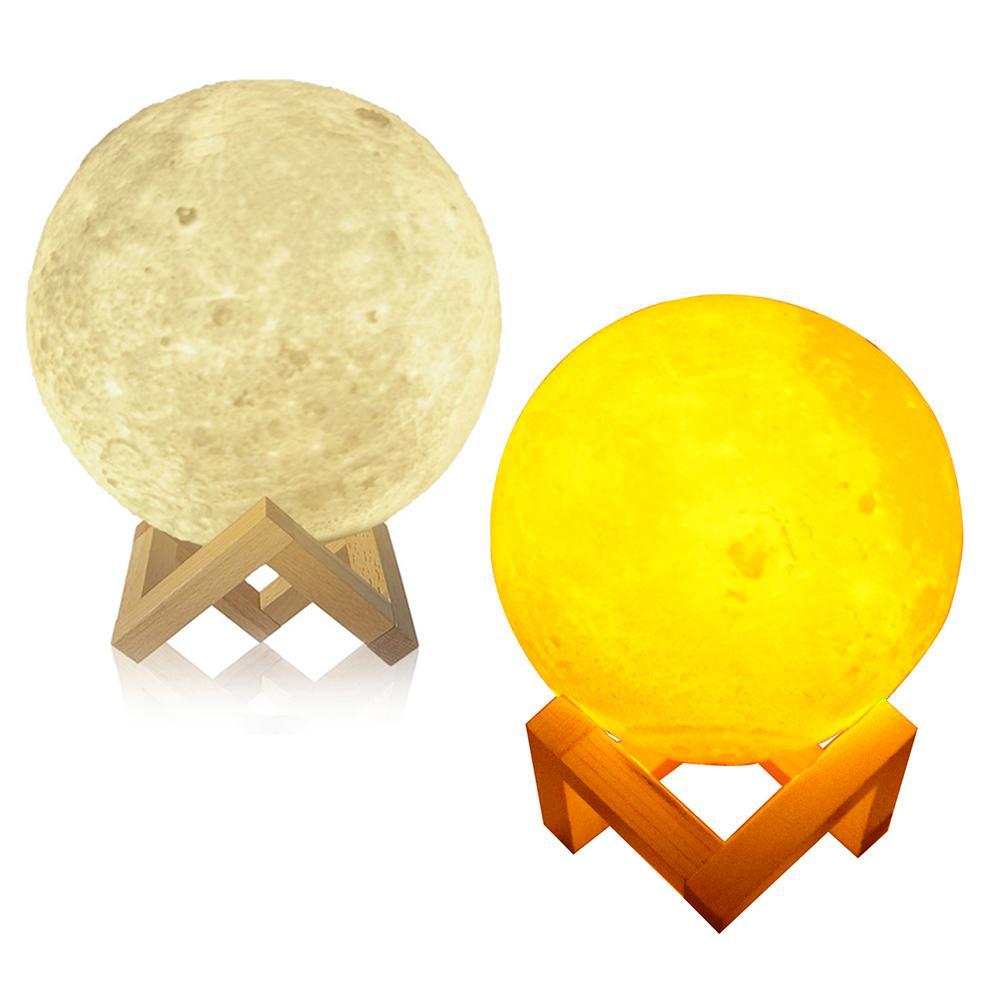 Juguetes mágicos de 8CM LED con control táctil Luz de luna Luna luminosa Día de los niños juguetes de luz con cable USB recargable
