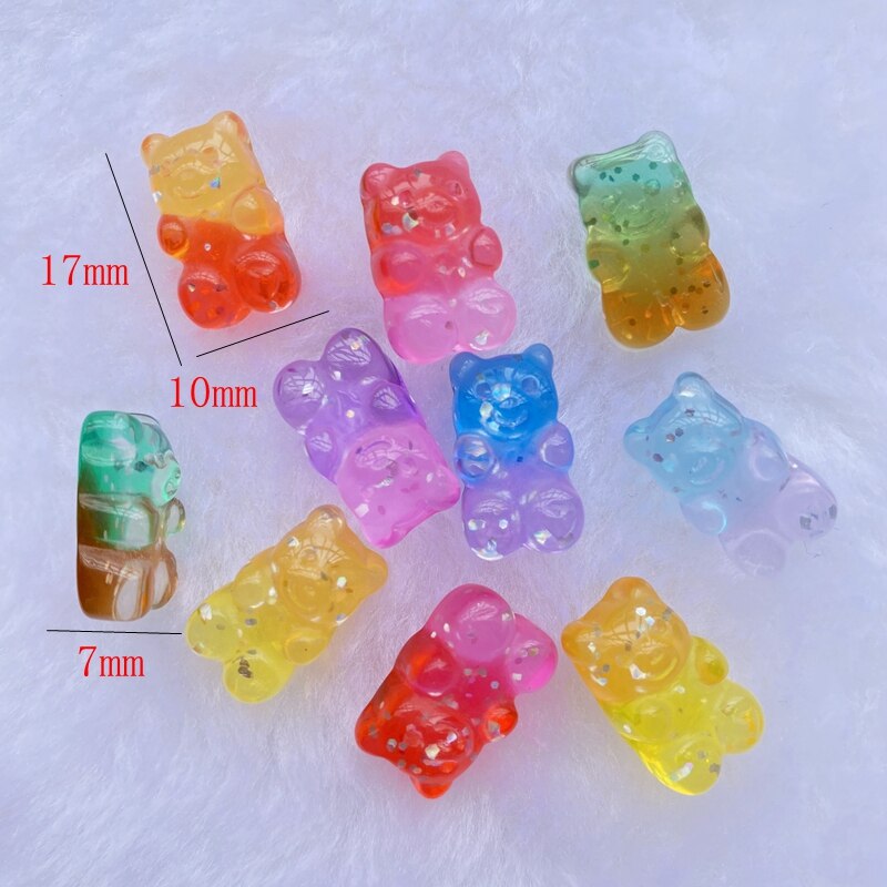 20 pçs/lote bonito urso misto flatback resina kawaii scrapbooking enfeites acessórios diy e49: Mixed E