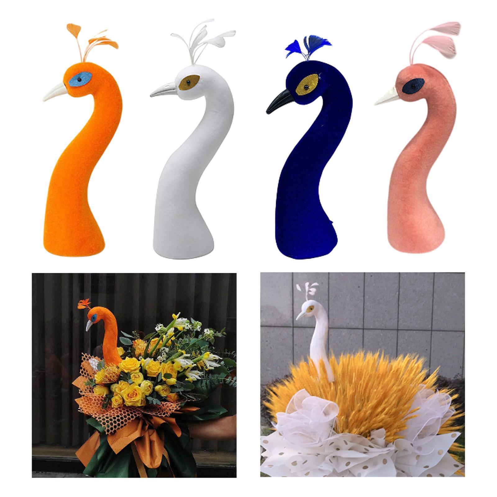 Peacock mannequin head flower arrangement decor decorative figure foam