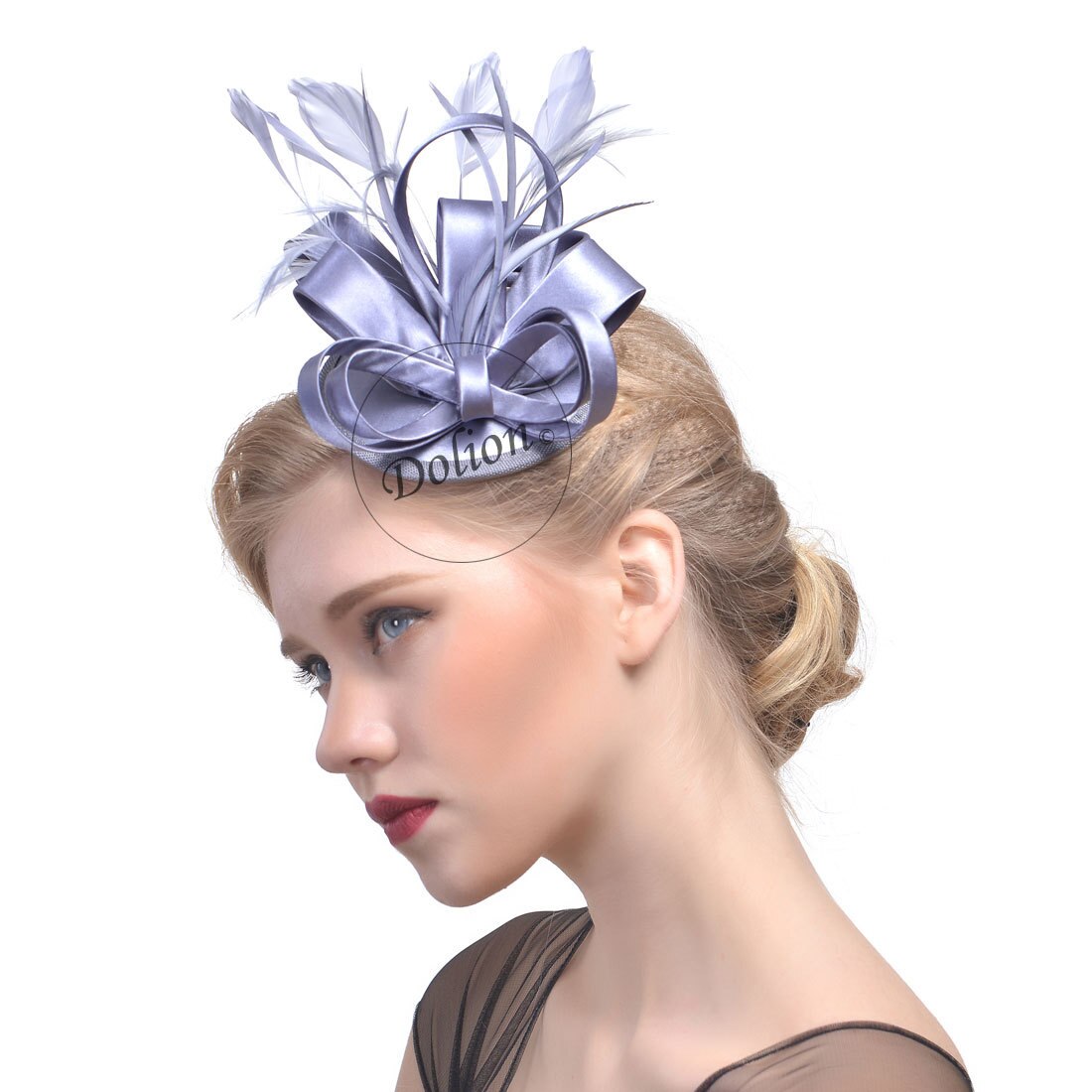 Señora sombrero de fieltro chicas maquillaje sombrero femenino estilo británico malla tocado Accesorios nupciales para el cabello sombreros de B-8295