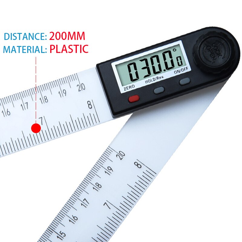 200mm digital instrument angle inclinometer angle digital scale electronic goniometer protractor angle detector: SL-200MM