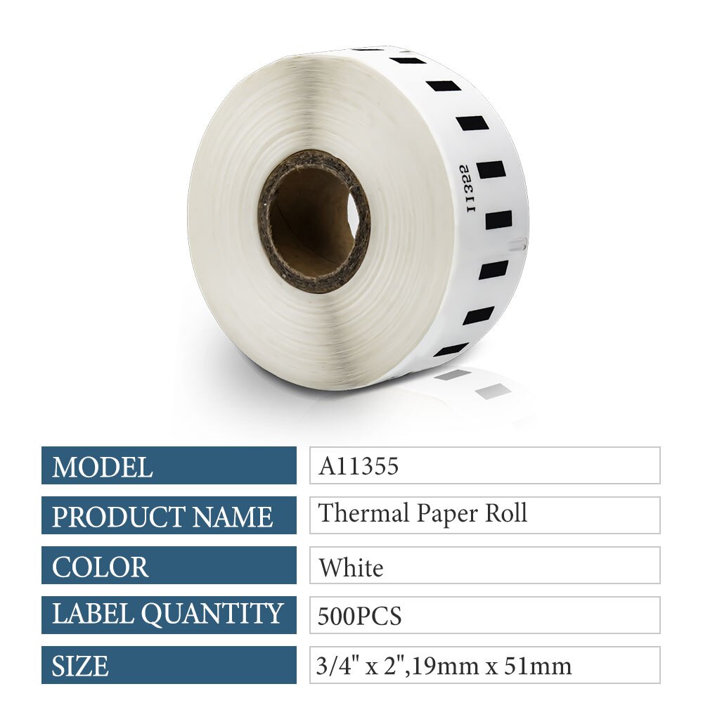 1 rodillos Dymo Compatible LW 11355 etiqueta 19mm * 51mm 500 etiquetas para LabelWriter 400 450 450Turbo impresora A11355 etiquetas multiusos