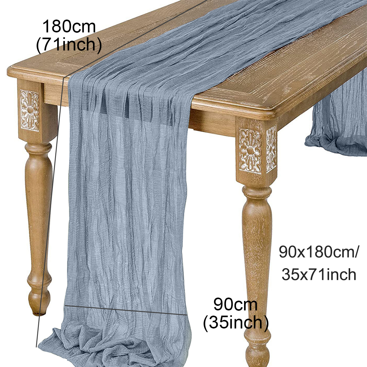 Camino de mesa de gasa semitransparente, tela de queso salvia, ajuste de mesa, comedor, de boda Vintage, banquetes de Navidad, Arcos, decoración de pasteles: Azul marino