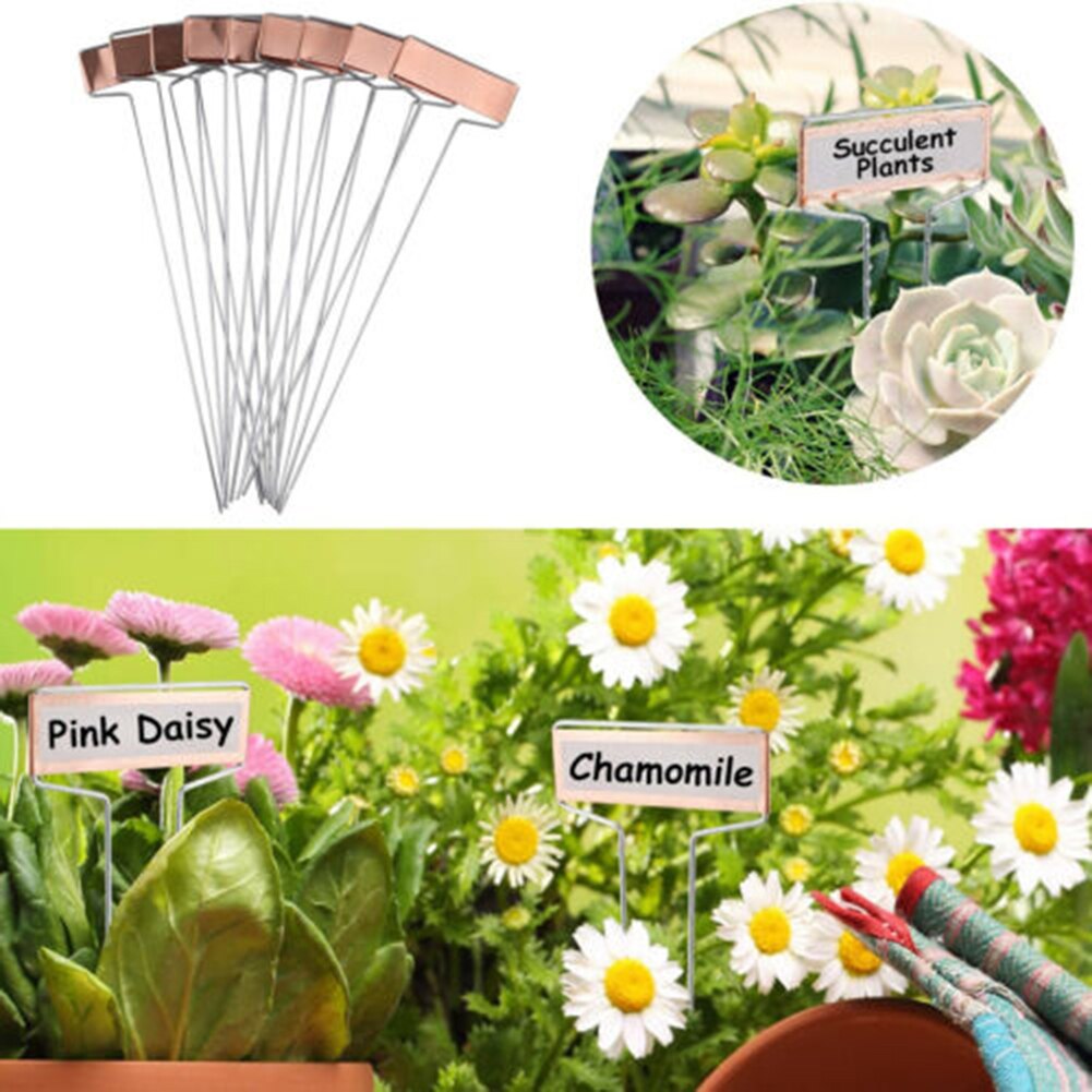Newest 10Pcs Reusable Metal Plant Flower Labels Markers Garden Tags Decor Tool