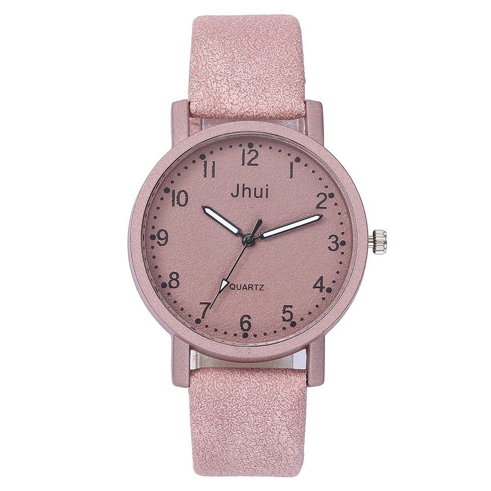 Women's Watch Jhui Casual Male Female Quartz Men Watches Leather Band Bracelet Analog Wrist Ladies Girls Clock: F