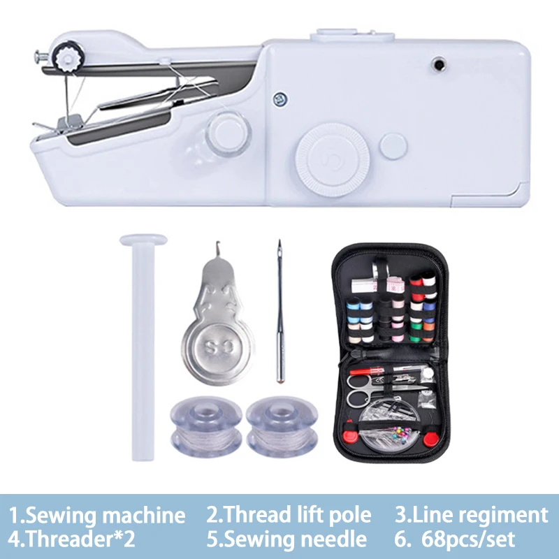 Máquina de costura manual portátil, sem corda, elétrica, construção rápida, suprimentos de vestuário diy, artesanato, jardim doméstico, bordado: Laranja