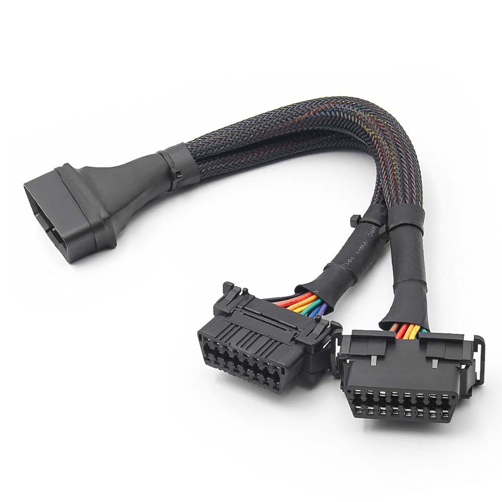 1 IN 2 Converted OBD2 Adapter OBD2 Male To Female Extension Cable Available To Connected 1 IN 2 Converted OBD2 Extender Adapter