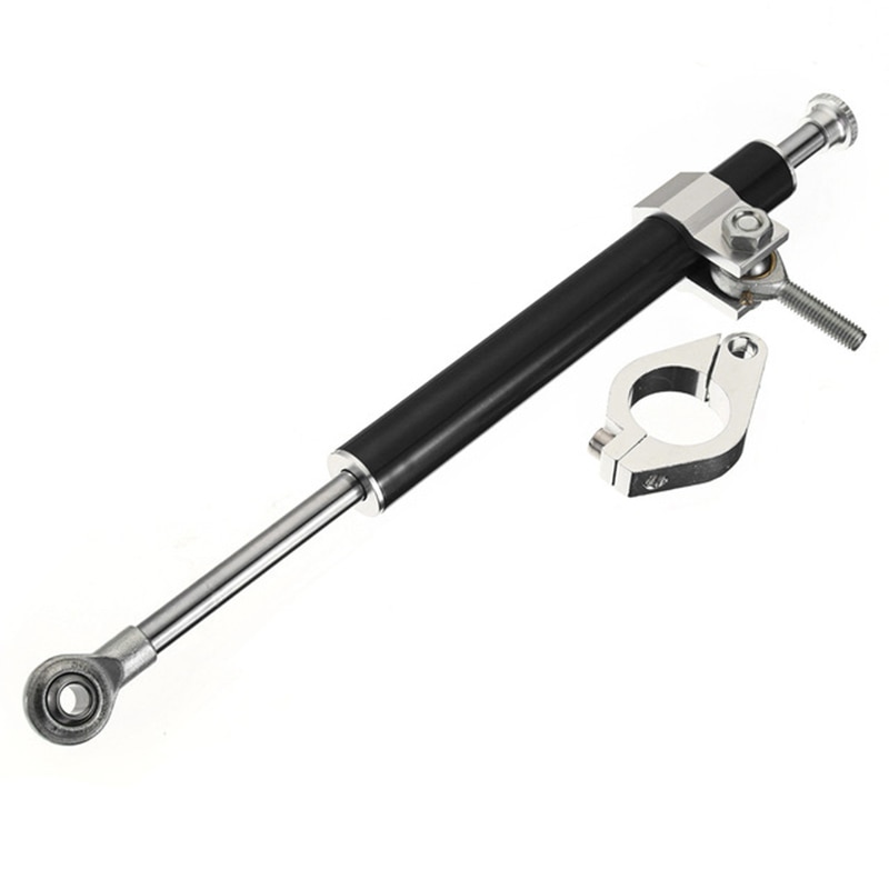 1 pieza de amortiguador de dirección de motocicleta negro, horquilla estabilizadora, piezas de aluminio