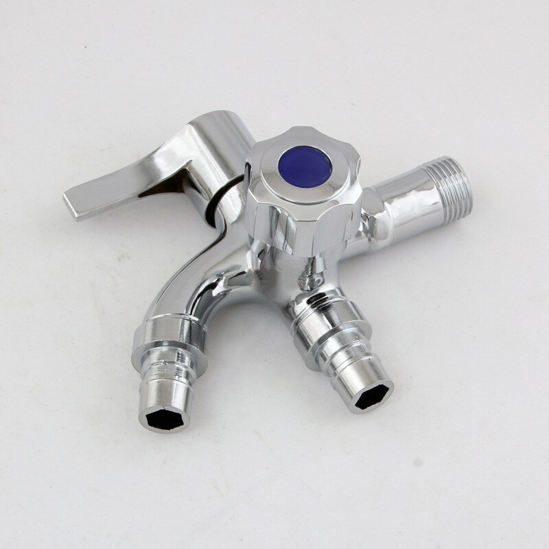 1pc Multi-function Faucet Double Faucet Quick Open Single Cold Bibcocks G1/2' Washing Machine Tap