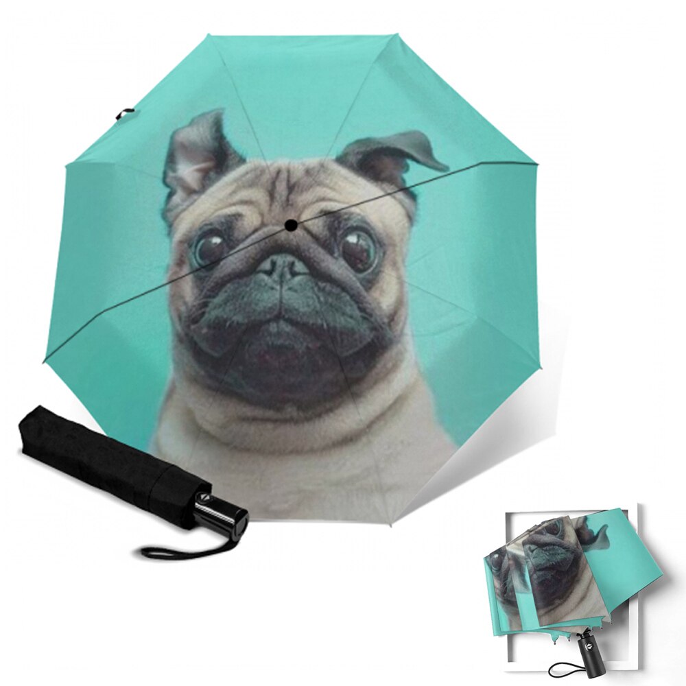 Three Folding Dog Painting Umbrella Automatic – Grandado
