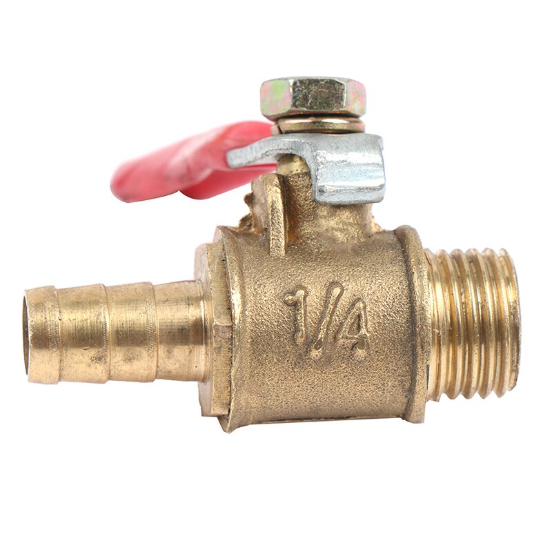 Brass Ball Valve Hose Barb 1/4" 3/8" 1/2" BSP Male Thread Connector Pipe Adapter 8mm, 10mm, 12mm