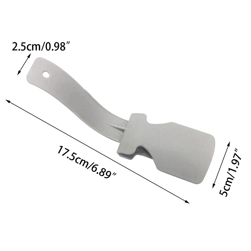 1pc Portable Unisex Lazy Shoe Helper Sock Shoe Slider Handled Shoehorn Lifting Wearing Helper Tool Plastic Shoehorn Accessories: Gray