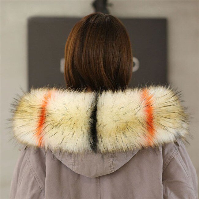 13 kleur Pluizige Faux Vos Konijnenbont Sjaals Vrouwen Winter Jas Kraag Warme Shaggy Bont Sjaal Elegante Afneembare Bontmuts kraag