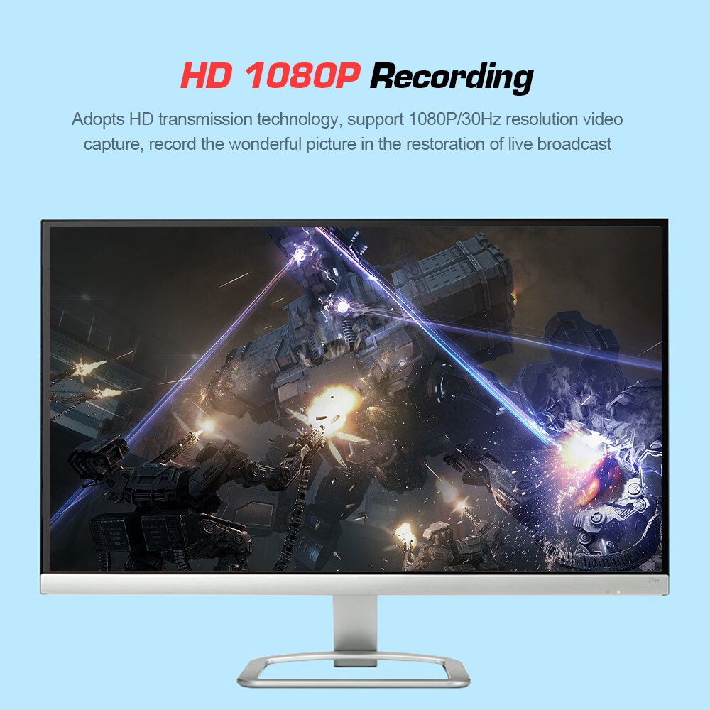 Video Audio Capture Card USB 2.0 HD 1080P 4K Video Converter HD Loop Out Mic Input Audio Out Plug and Play for Game Video