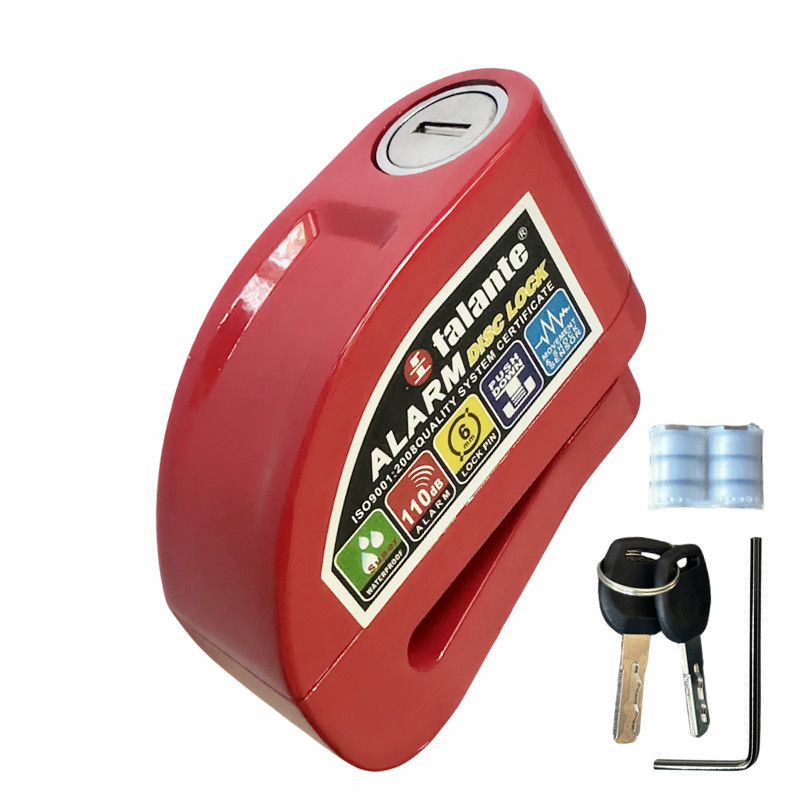 Blocco allarme moto impermeabile Blocco antifurto di sicurezza bici Blocco freno a disco moto Mountain bike + borsa + corda promemoria da 1,5 m: MULTI