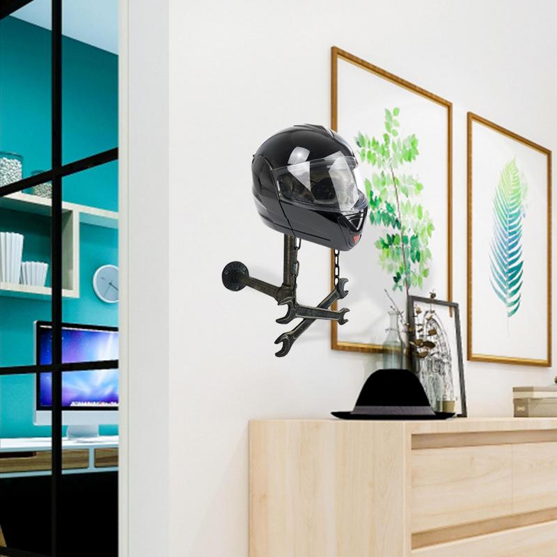 Motorcycle Helmet Rack Skull Helmets Wall Rack Mount Helmet Display Stand Luggage Hook Jacket Hanger Helmet Skull Racks