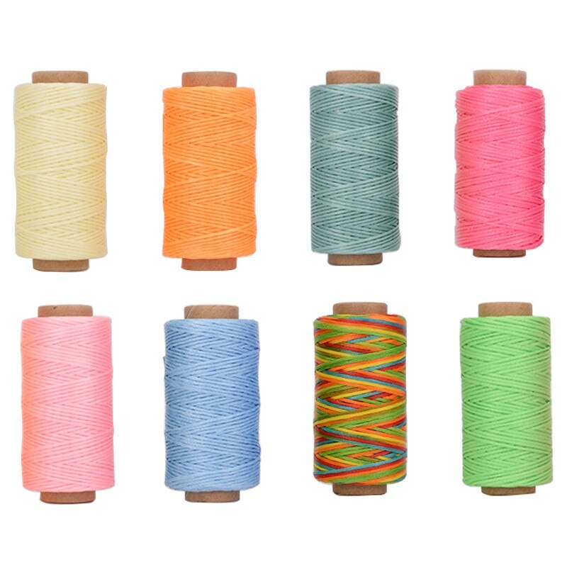 4 Kleur/Set 0.8Mm Dikte Gewaxt Draad Voor Leer Craft Diy Waxkoord Hand Stiksels Draad Platte Gewaxte 40 Kleur Naaien Lijn