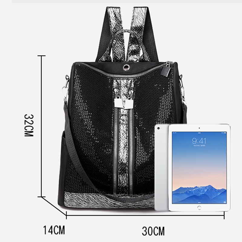 Koreaanse versie dames rugzak anti-diefstal straattas tas voor tienermeisjes pailletten rugzak meisje en