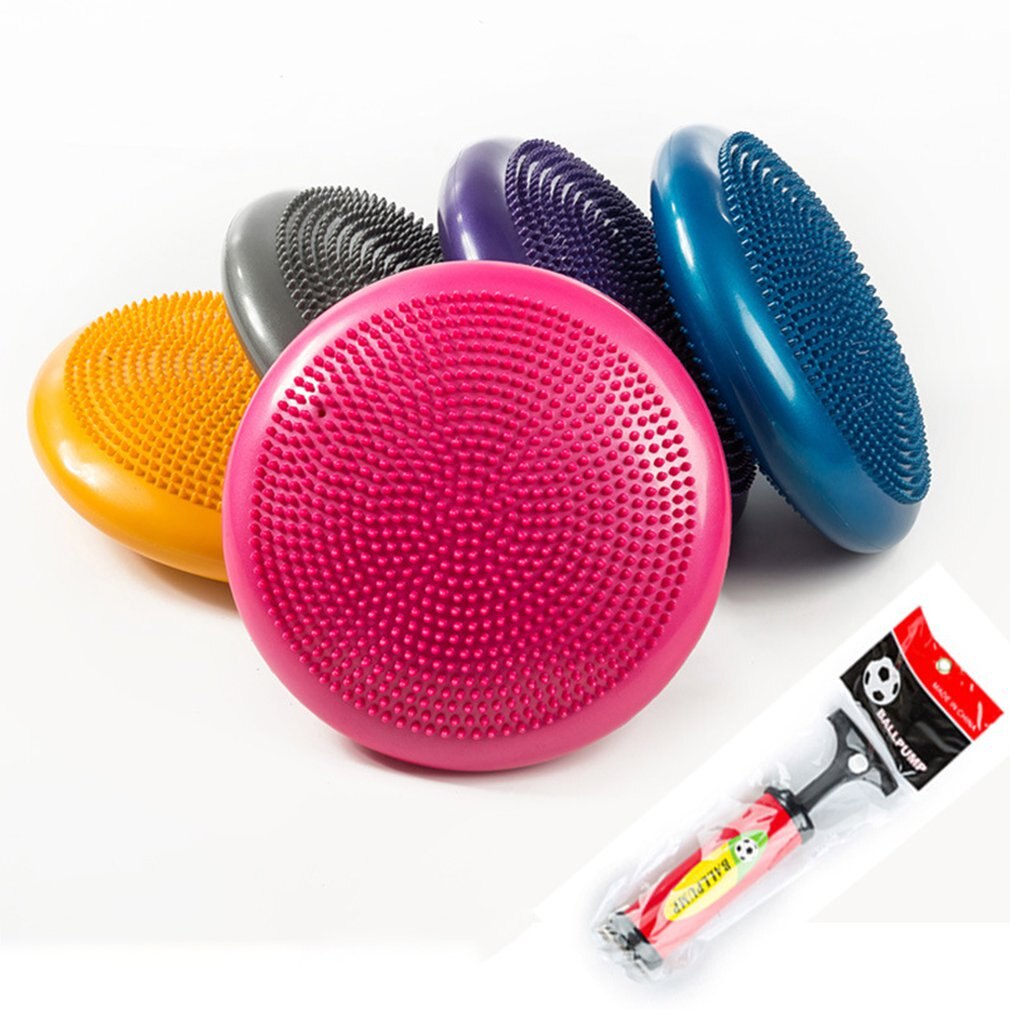 33cm duurzame opblaasbare yoga massage bal pad universele sport sportschool fitness yoga wiebel stabiliteit balans schijf kussen gratis pomp