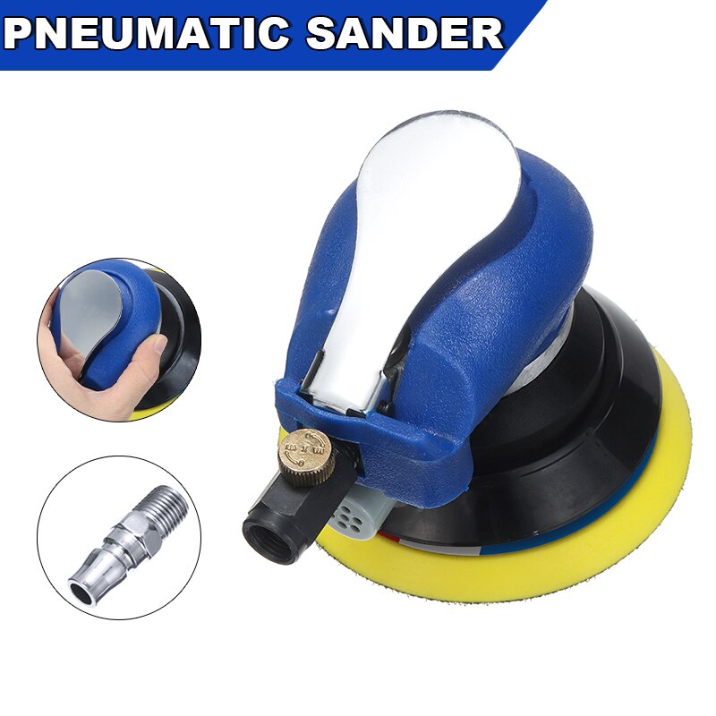 Pneumatic Sanding Machine 5" 125mm Air Palm Orbital Sander Random Hand Sanding Pneumatic Round Pneumatic Tools