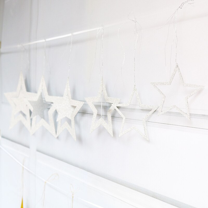Happy Birthday Gold Glitter Paper Letter star Banner Hanging Flags for Birthday Party Festival Decorations: 10