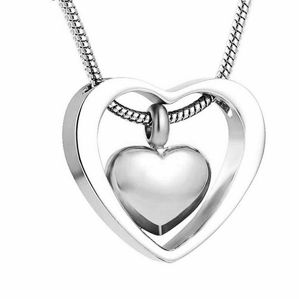 Pendentif en forme de cœur pour animal de compagnie, bijou commémoratif en forme d'urne, souvenir de crémation, accessoire pour chien et chat: silver L
