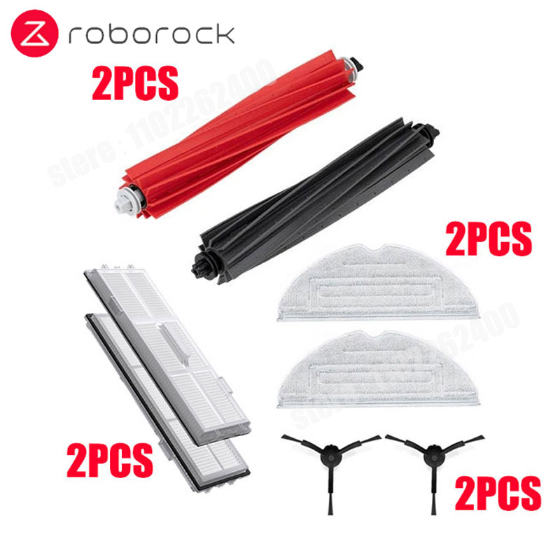 För roborock  s8 s8 pro ultra  s8+  reservdelar duoroller huvudsakliga sidoborstar moppdukar hepa-filter dammpåsar tillbehör: Röd