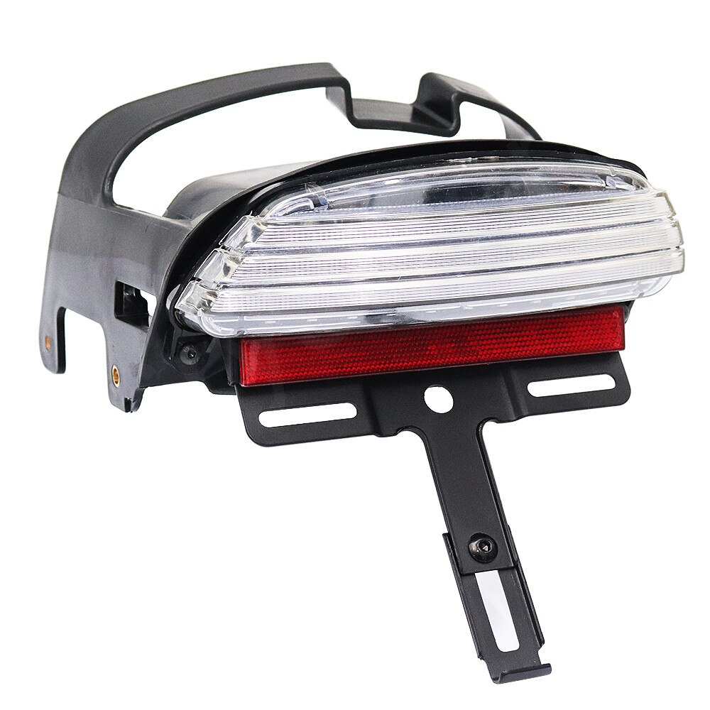 Black Tri-Bar Fender LED Tail Brake Light For Harley Dyna Fat Bob FXDF Motorcycle LED Taillight: Clear Lens