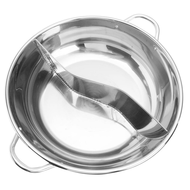 28-38cm Stainless Steel Thick Hotpots Double-Flavor Double Ear Soup Pot Induction Cooker Gas Stove Compatible Pots Cookware: Double-Flavor Pot / 30cm