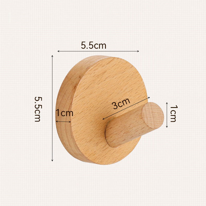 Ganchos para toallas, ganchos adhesivos montados en la pared para colgar batas, colgador de ropa, gancho para dormitorio, cocina, gancho de pared de haya de madera: Verde claro