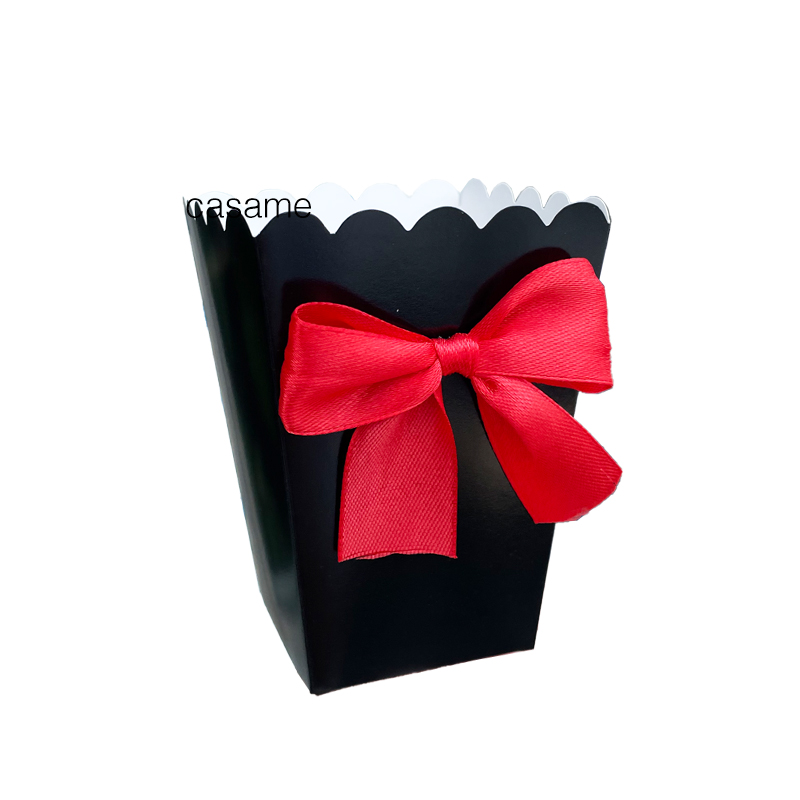 6 stuks popcorndozen met striklint papieren zak gunsten doos baby shower verjaardagsfeestje traktatie gunsten tafelbenodigdheden bruiloft: Bordeaux