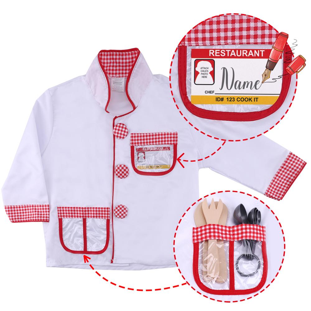 iPlay, iLearn Chef Role Play Costume, Kids Cooking Dress up Clothes for 3, 4, 5, 6, 7 Year Old Kids