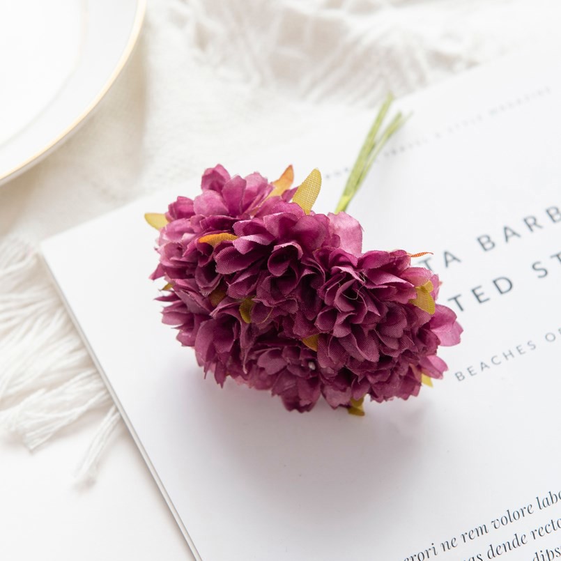 18 stücke Künstliche Blume Seide Nelke Weihnachten Hausgarten Hochzeit brautstrauß Diy box Heiße verkäufe Festival Dekorationen: XS / Lila