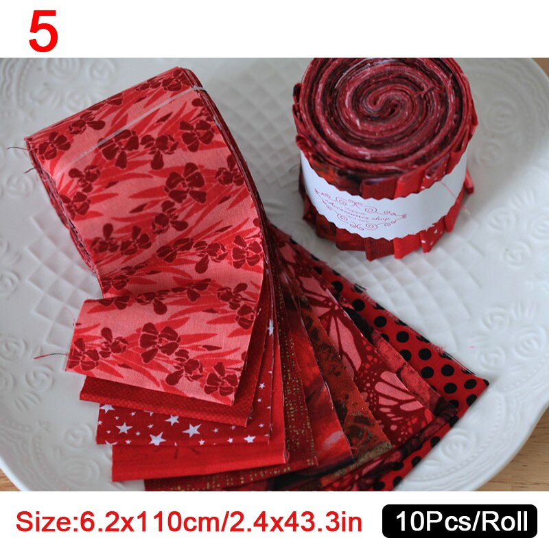 6,2x110cm tela de algodón de tela Jelly Roll tiras Jelly Roll tela de Jelly Roll Patchwork tela 10 uds/rollo: 5