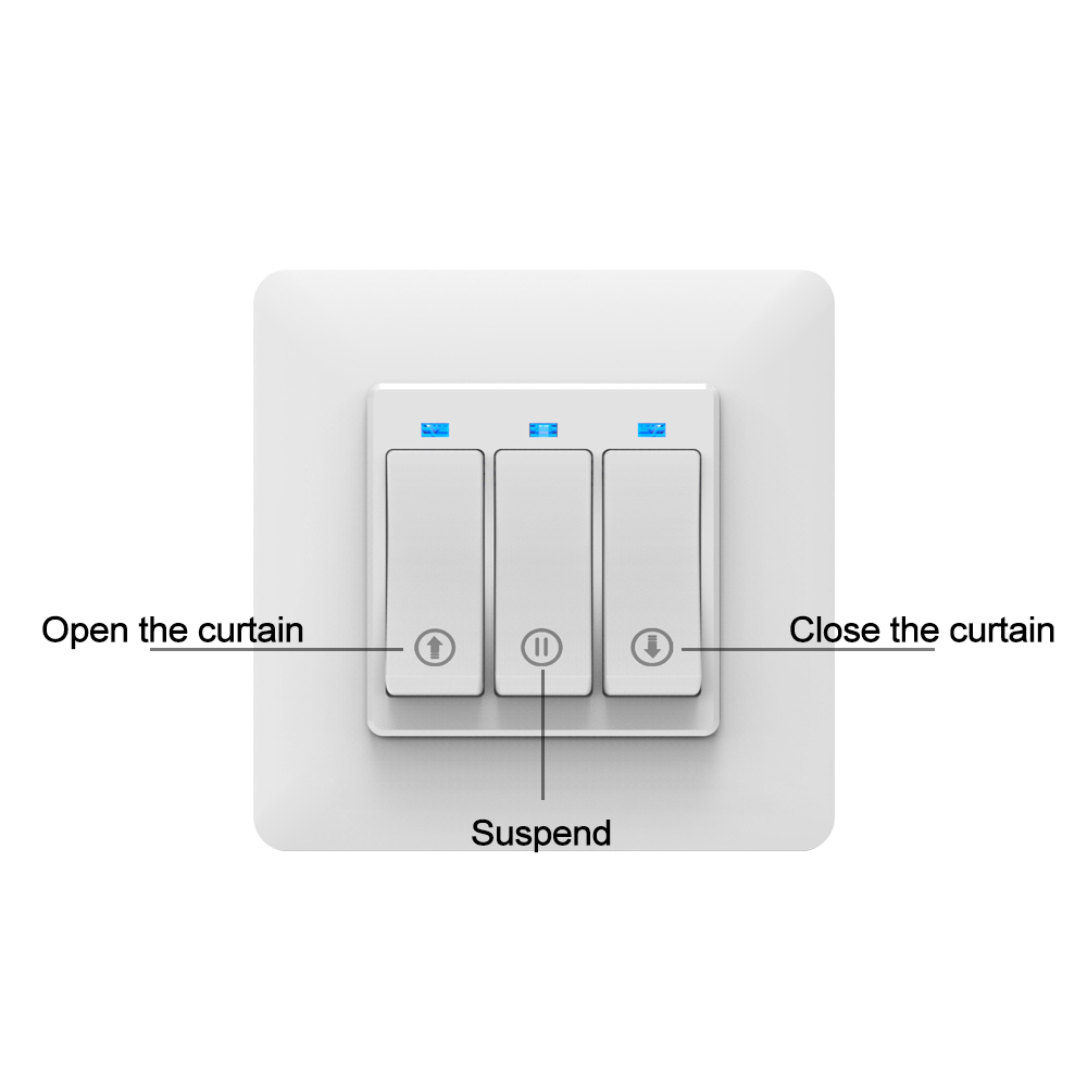 Curtain Smart Switch Phone APP Remote Controlling Mechanical Button Smart Curtain Controller With Indicator Light EU PLUG