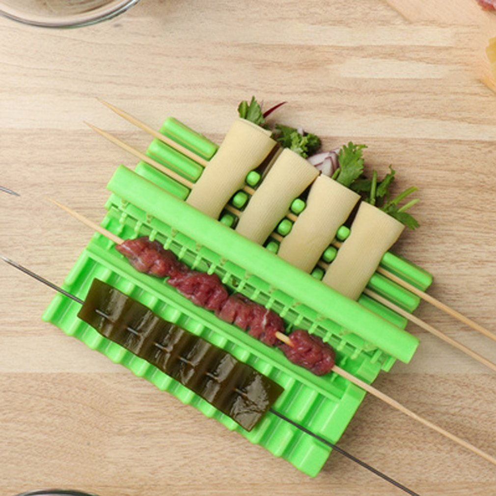 Skewers Kebab Maker Grill Stringer Box Machine Meat Carrier Vegetable Food String Grill Outdoor Barbecue Stringer