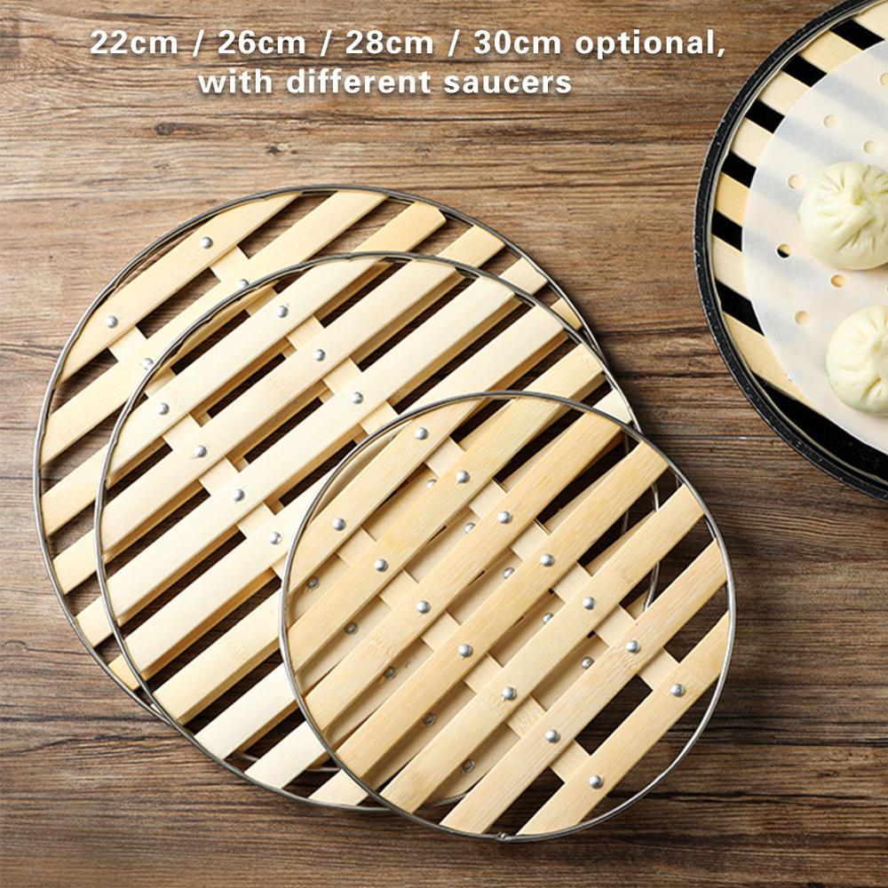 22/26/28/30CM Bamboo Wood Kitchen Steaming Rack For Dumplings And Steamed Buns