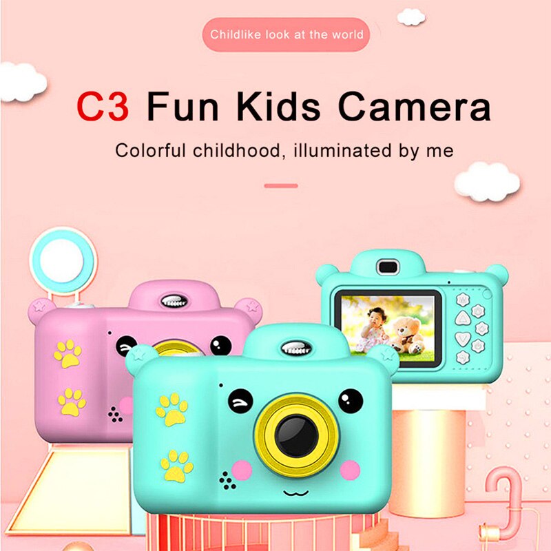 Children Mini Camera Full HD 1080P Portable Digital Video Photo Camera 2 Inch Screen Display Children Kids Game Study Toy Camera