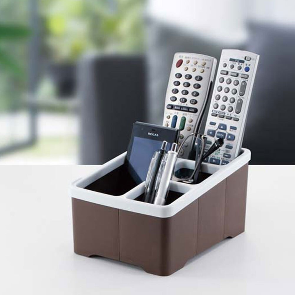 Fjernbetjeningsholder 4 rum organisator holder stativ reol holder til universal tv dvd ac home storage organisation