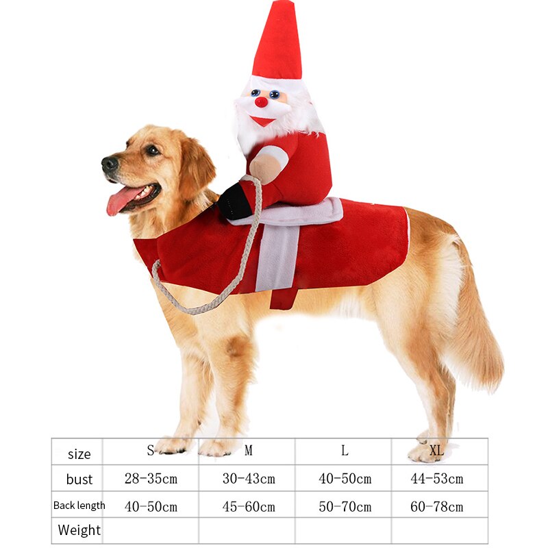 Kläder för sällskapshundar stora och medelstora hundar ridkläder förvandlade till halloween jultomten kostymtillbehör jumpsuit för hund och katt