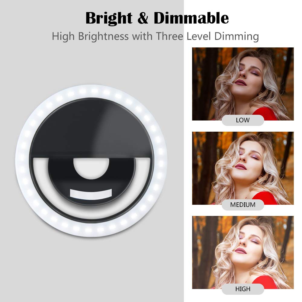 USB Charger led Selfie Ring Licht Oplaadbare Draagbare Clip-on Selfie Vullen Licht Voor Mobiele Telefoon/Meisje Maken -up
