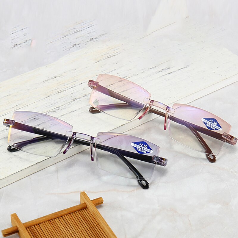 Ultralight Rimless Reading Glasses Anti Blue Light Radiation Computer Presbyopia Readers spectacleso Reader kulary 1.0 To 4.0