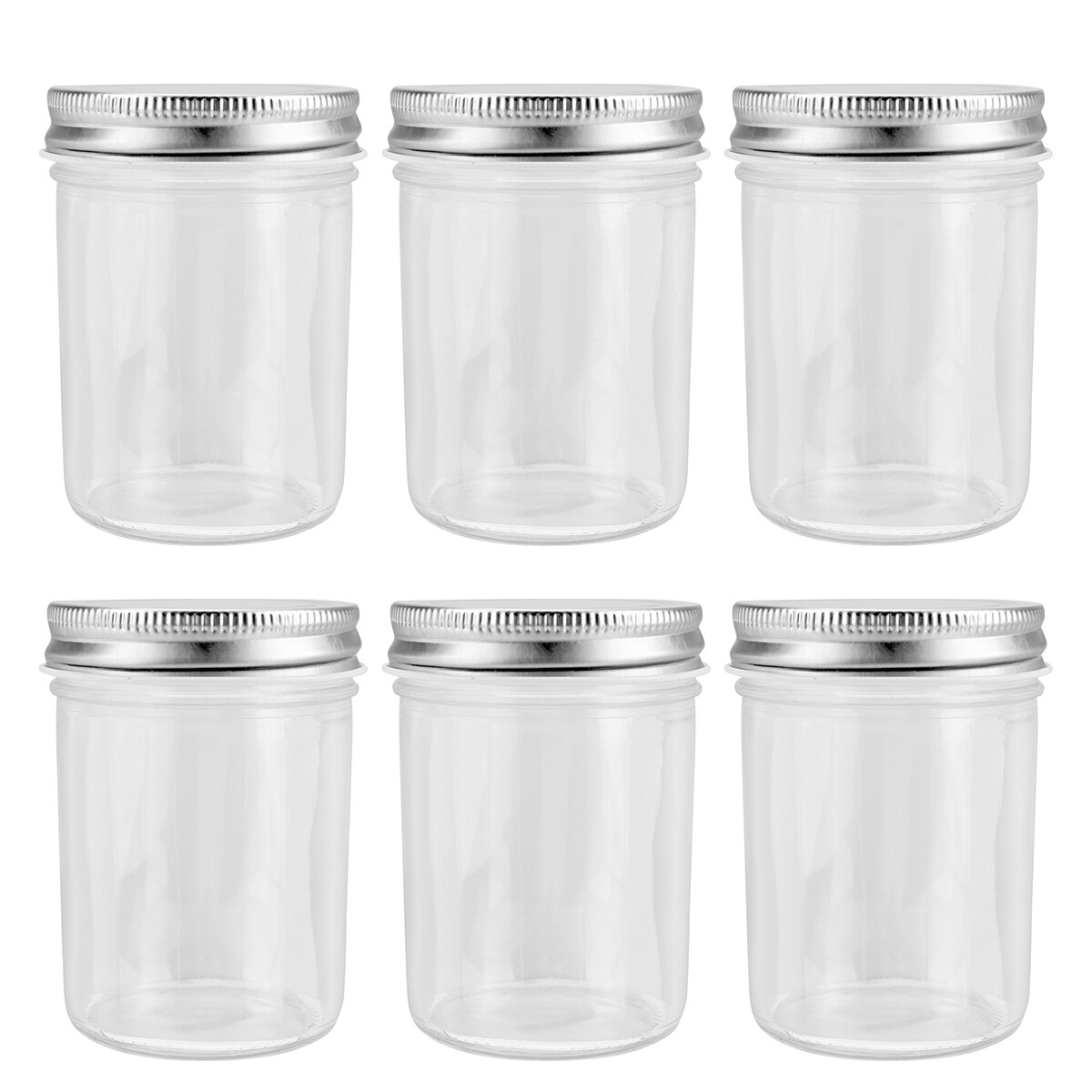 Tarros de vidrio para cocina, contenedor sellado para almacenamiento de miel, tarros de almacenamiento de Caviar, botellas de vidrio con tapa para alimentos, 6 uds.: Default Title