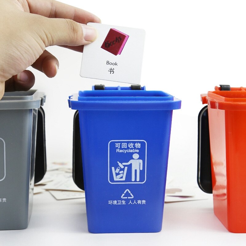 Garbage Classification Toy Trash Can Early Educational Teaching Aid Knowledge Game Mini Trash Can Learn Life Skills