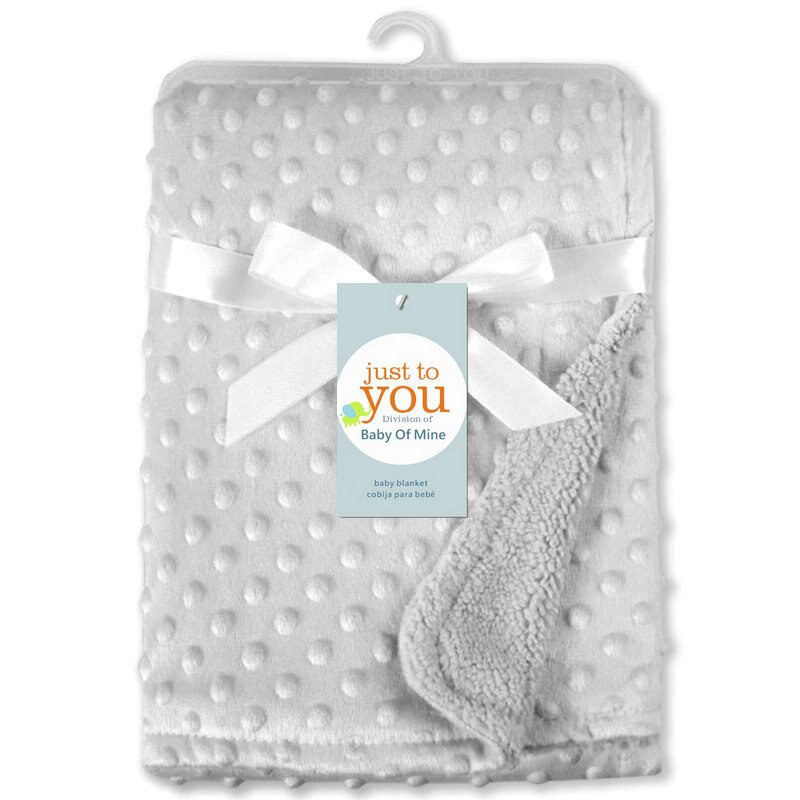 Baby tæppe & indpakning af nyfødt termisk blødt fleece tæppe massivt sengetøjssæt bomuldstæppe: Grå
