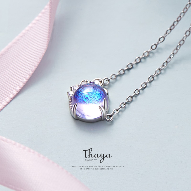 Thaya prata 925 jóias bohemia design original provence colorido gargantilha 925 prata esterlina para mulheres fino roxo jóias presente